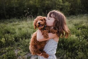 puppy and girl